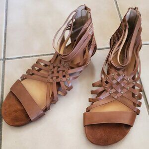👡 Baretraps Brown Woven Gladiator Sandals – Approx. Size 9 (10" Insole) 👡